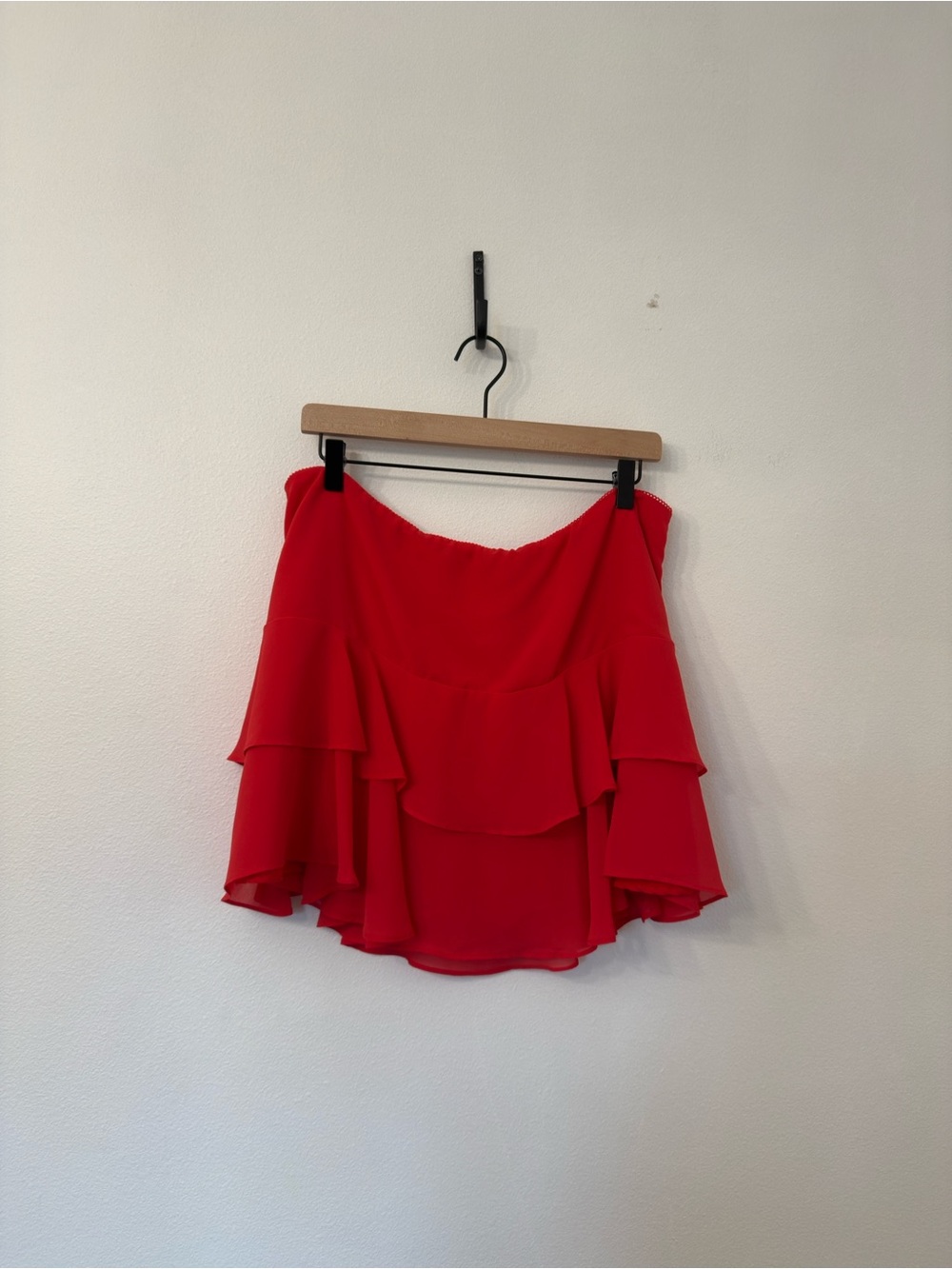 wild fable Red Tiered Ruffle Mini Skirt
